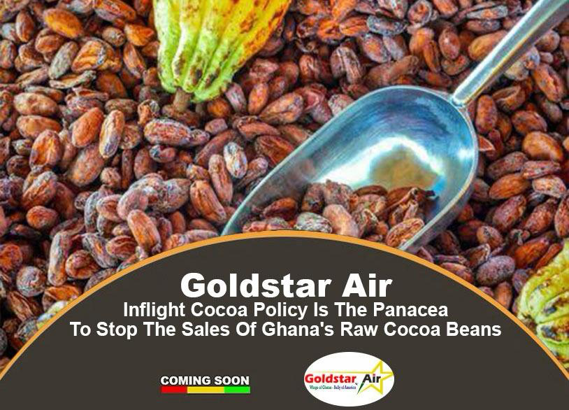 Goldstar Air’s Inflight Cocoa Policy Is The Panacea To Stop The Sales Of Ghana’s Raw Cocoa Beans.